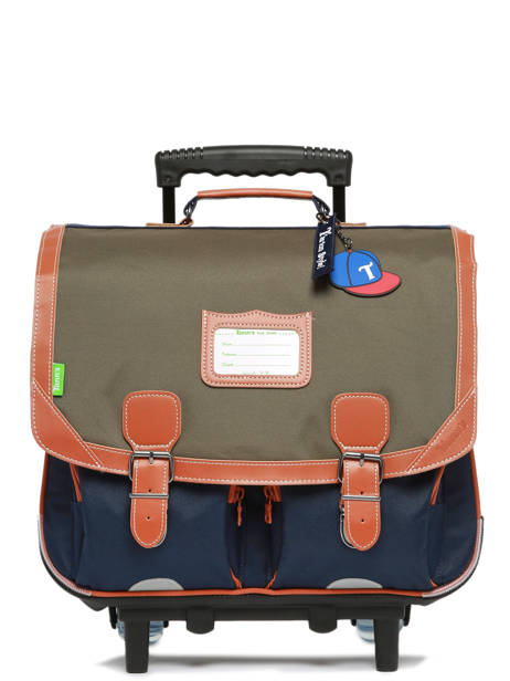 2-compartment  Wheeled Satchel Tann's Green les fantaisies g 43127