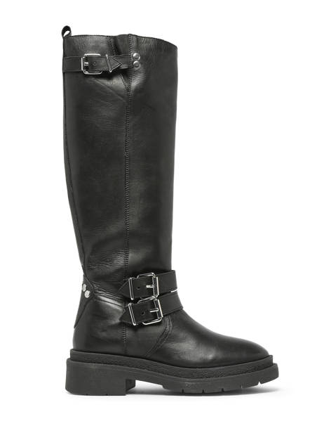 Boots Bennie In Leather Ps poelman Black women BENNIE07