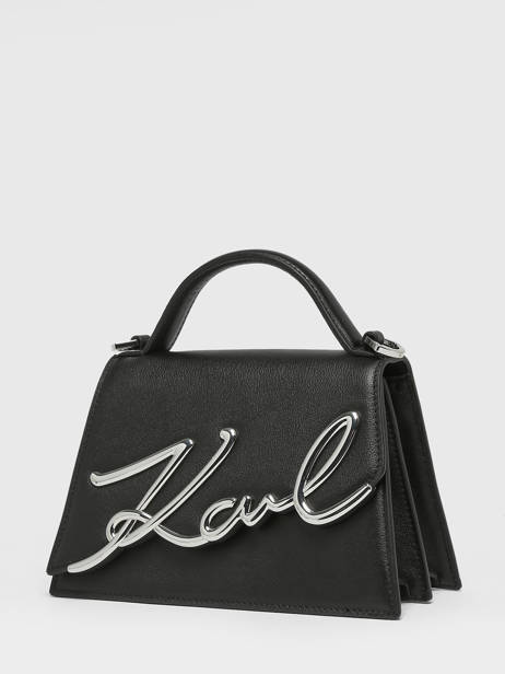 Sac Bandoulière K Signature Cuir Karl lagerfeld Noir k signature 240W3004 vue secondaire 2