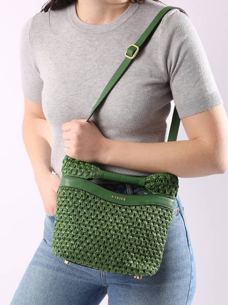 Crossbody Bag Escapade Straw Etrier Green escapade EESC042S other view 1