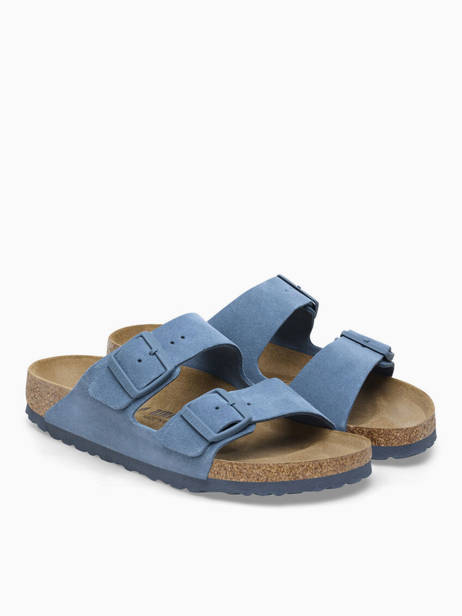 Slippers Arizona In Leather Birkenstock Blue women 1026820 other view 3