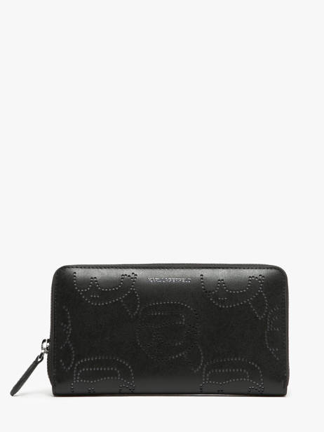 Continental Perforated Leather K/ikonik Wallet Karl lagerfeld Black k ikonic 2.0 241W3201