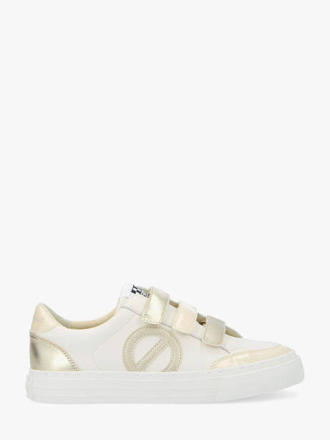 Velcro Sneakers In Leather No name White women GLIR0474