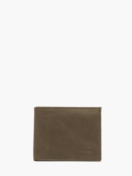 Leather Wallet Oil Etrier Green oil EOIL102