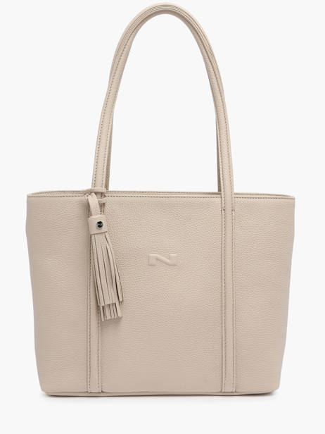 Sac Shopping Small Cabas Cuir Nathan baume Beige nathan 6