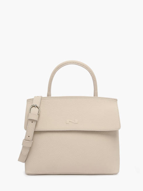 Sac Bandoulière Clarita Cuir Nathan baume Beige nathan 18