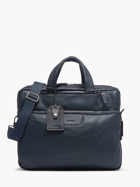 Leather Foulonné Business (back)pack Etrier Blue foulonne EFOU8122