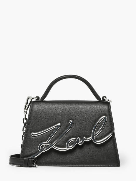 Sac Bandoulière K Signature Cuir Karl lagerfeld Noir k signature 240W3004