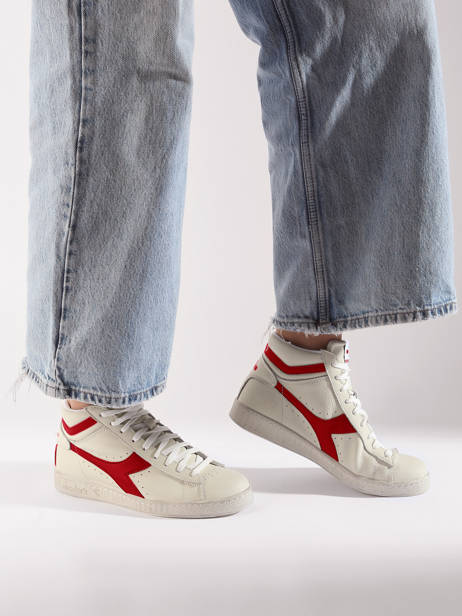 Sneakers Game L Hi Waxed En Cuir Diadora Blanc unisex 178300 vue secondaire 1