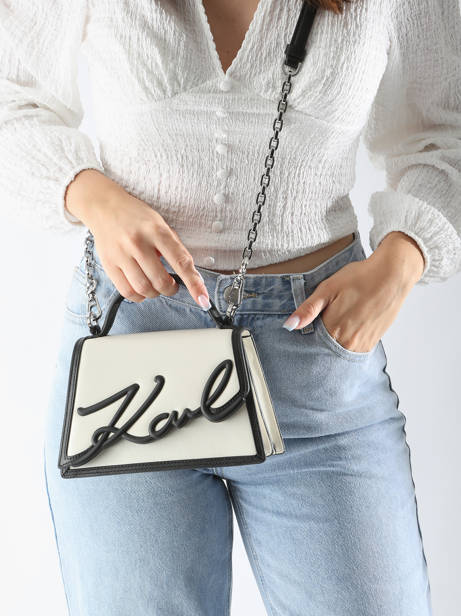 Crossbody Bag K Signature Leather Karl lagerfeld White k signature 245W3072 other view 1