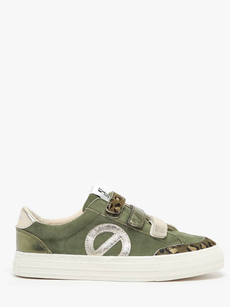 Velcro Sneakers Strike In Leather No name Green women GLGL0466