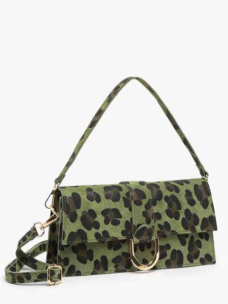 Shoulder Bag Velvet Leopardo Leather Milano Green velvet leopardo VL24066 other view 2