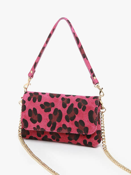 Shoulder Bag Velvet Leopardo Leather Milano Pink velvet leopardo VL24063 other view 2