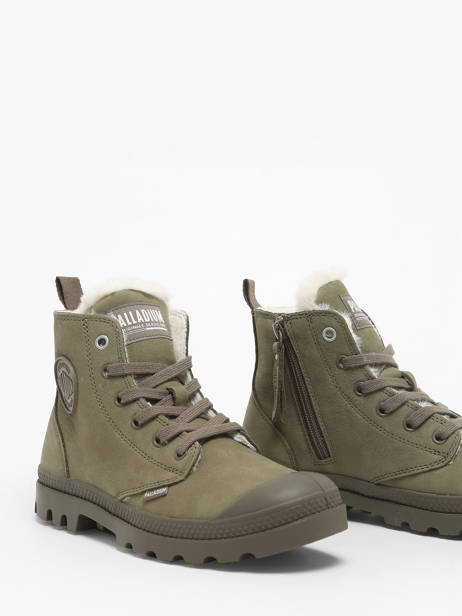 Boots Pampa Hi Zip In Leather Palladium Green women 95982212 other view 2