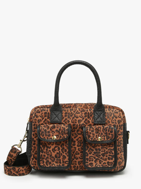 Crossbody Bag Leopard Leather Paul marius Black leopard DANDSLEO