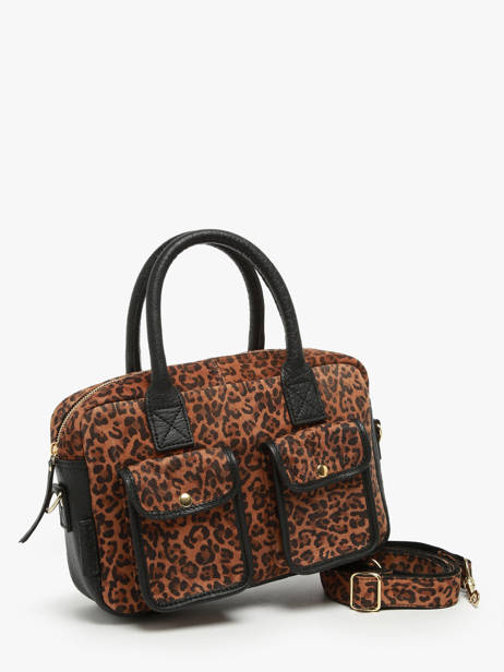 Sac Bandoulière Leopard Cuir Paul marius Marron leopard DANDSLEO vue secondaire 1