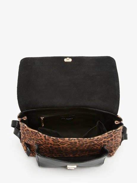 Sac Bandoulière Leopard Cuir Paul marius Marron leopard DIANSLEO vue secondaire 3