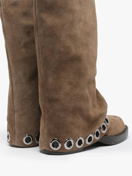 Bottes En Cuir N°6 Beige women GE5 vue secondaire 3