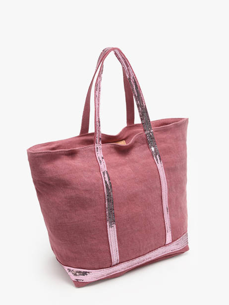 Zipped Linen Tote Bag Le Cabas Sequins Vanessa bruno Pink cabas lin 31V40409 other view 2