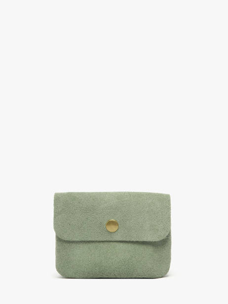 Coin Purse Leather Milano Green velvet VE23091