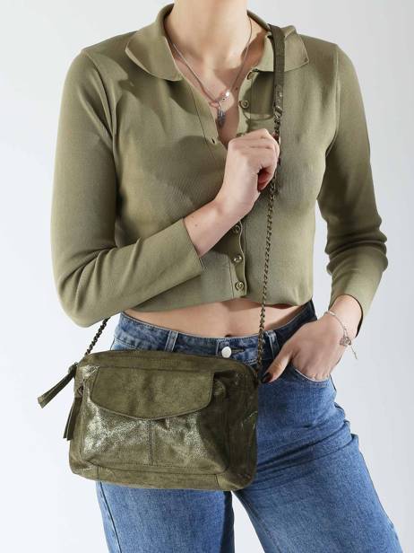 Sac Bandoulière Naina Cuir Pieces Vert naina 17087872 vue secondaire 1