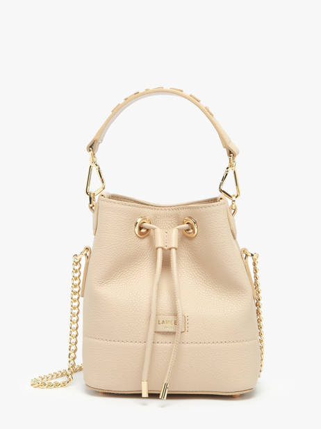 Leather Ninon Mini Bucket Bag Lancel Beige ninon A11466 other view 2