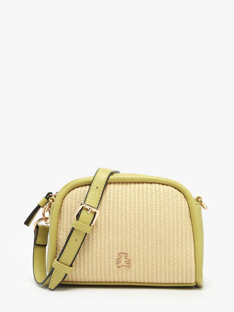 Shoulder Bag Raphia Paper Lulu castagnette Green raphia YAUCOURT