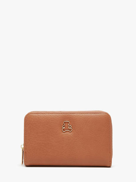 Wallet Lulu castagnette Brown zip CAROL105