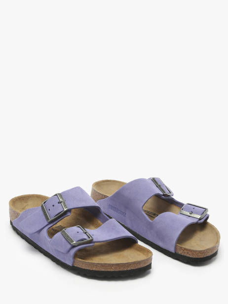 Slippers In Leather Birkenstock Violet women 1029218 other view 1