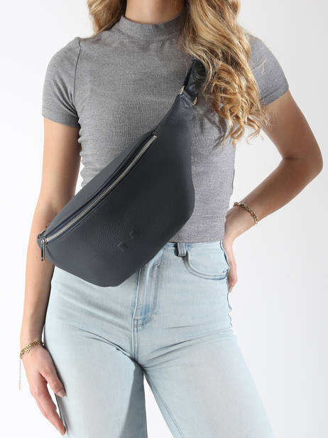 Sac Banane Large Derby Bis Cuir Nathan baume Bleu n city 22 vue secondaire 1