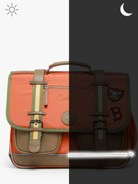 Cartable 3 Compartiments Cameleon Orange vintage urban PBVBCA41 vue secondaire 7