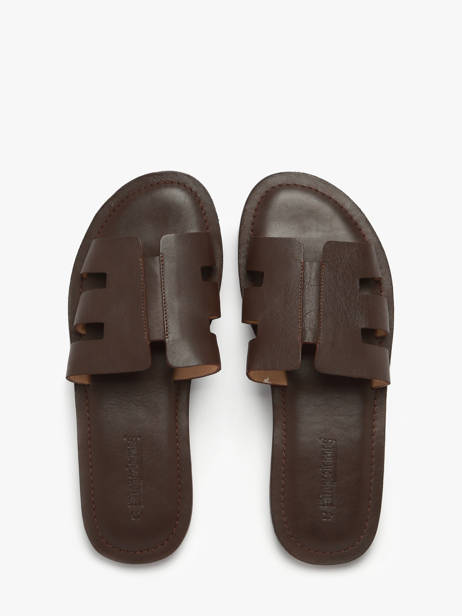 Mules Emia En Cuir Les tropeziennes Marron men EMIA vue secondaire 3