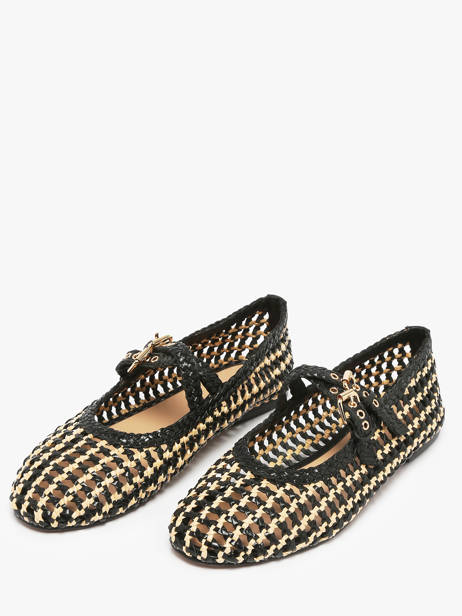 Ballerines Avec Brides En Cuir Inuovo Noir women D47001 vue secondaire 1