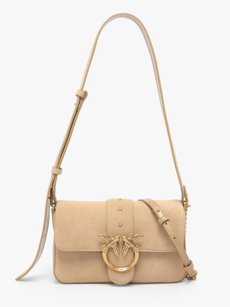 Sac Bandoulière Love Bag Soft Cuir Pinko Beige love bag soft 4340A2CC