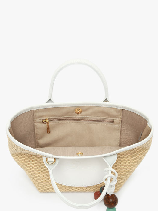 Longchamp Le panier pliage perles Sacs porté travers Blanc