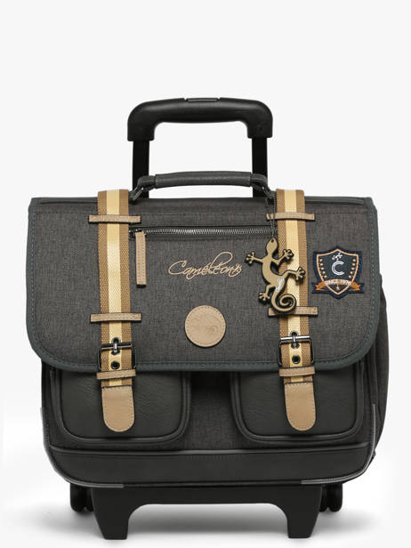 Cartable à Roulettes Enfant 2 Compartiments Cameleon Gris vintage urban CR38