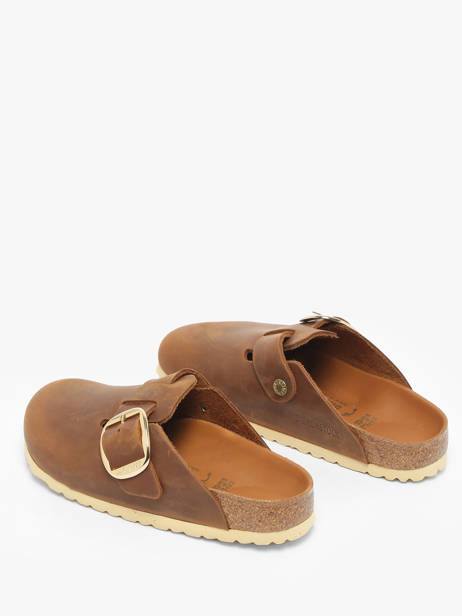 Mules Boston Big Buckle En Cuir Birkenstock Marron women 1030446 vue secondaire 3