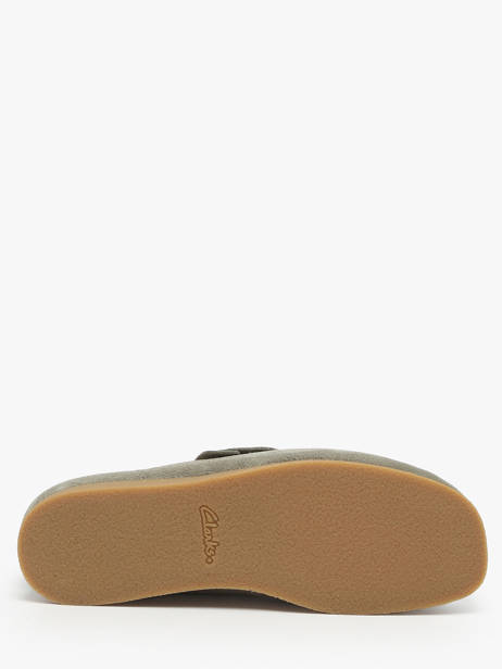 Mocassins Wallabee En Cuir Clarks Vert men 26183447 vue secondaire 5