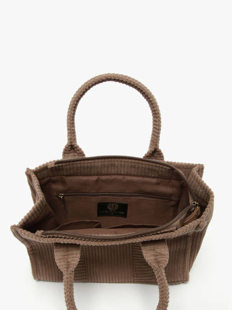 Sac Porté épaule Velours Polyester Le voyage en panier Marron velours AHP242 vue secondaire 3