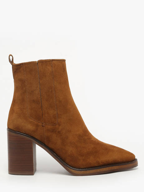Bottines à Talon En Cuir Alpe Marron women 54511101