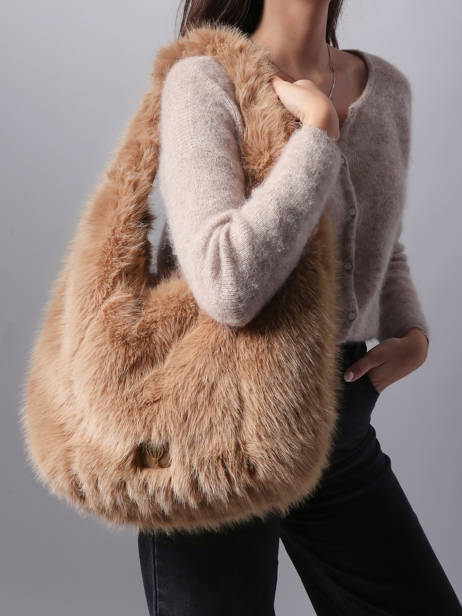 Sac Porté épaule Doudou Fourrure Le voyage en panier Marron doudou AHP262 vue secondaire 1