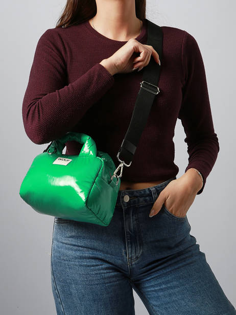 Sac Bandoulière Glossy Polyester Recyclé Wouf Vert glossy BB250027 vue secondaire 1