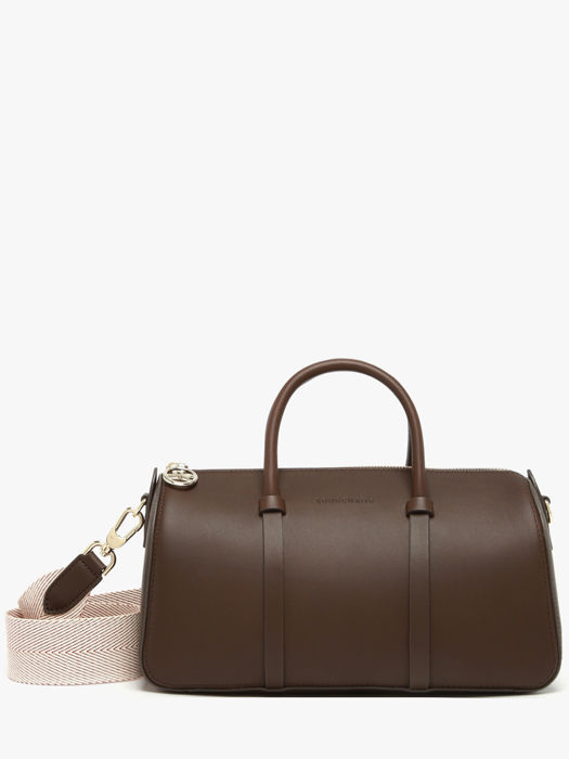 Longchamp Daylong chevron Sacs porté main Marron
