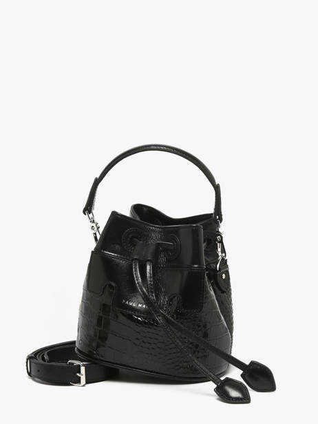 Sac Bandoulière Croco Vernis Paul marius Noir croco vernis CAPUXCRV vue secondaire 1
