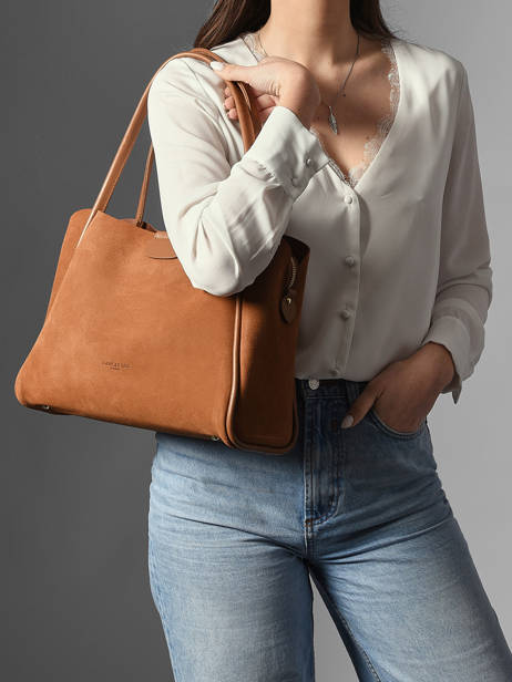 Sac Porté épaule Suede Ida Cuir Lancaster Marron suede ida 102 vue secondaire 1