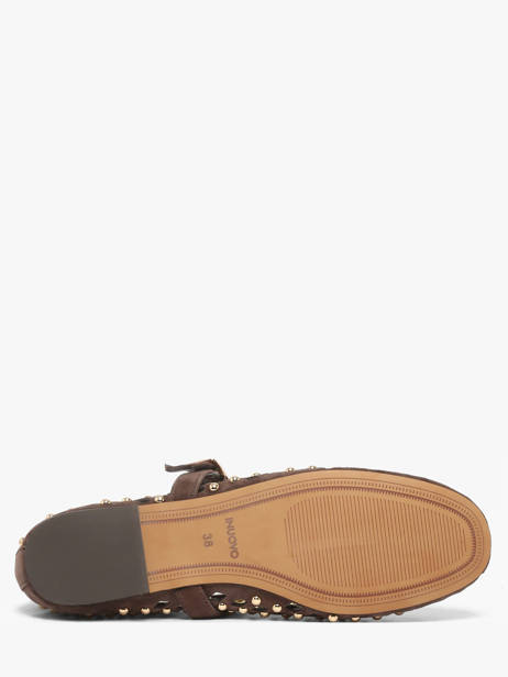 Ballerines Avec Brides En Cuir Inuovo Marron women NK003KDR vue secondaire 4