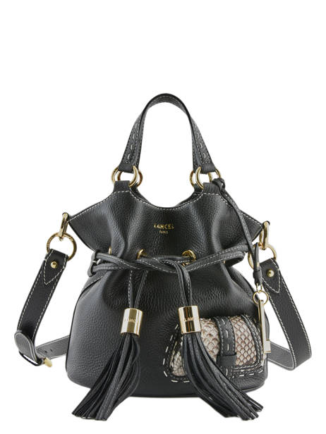 Small Leather Bucket Bag Premier Flirt Python Lancel Black premier flirt A10528 other view 4