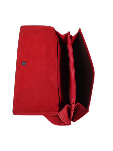 Leather Wallet Etincelle Nubuck Etrier Red etincelle nubuck EETN903 other view 3