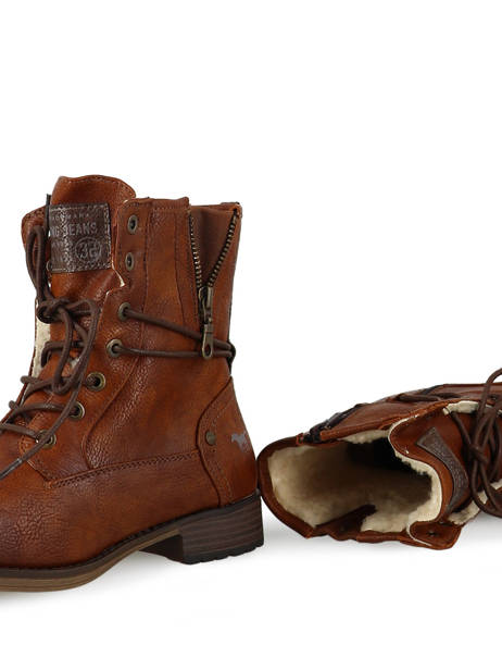 Leather Lace-up Boots Mustang Brown women 1139630 other view 1