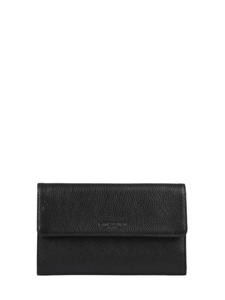 Leather Wallet Foulonné Pia Lancaster Black foulonne pm 22